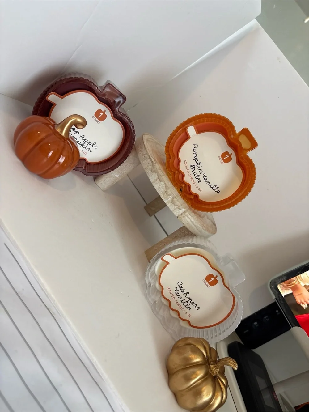 Target Pumpkin Wax Melts - Orange, Brown, White, Gold Accents